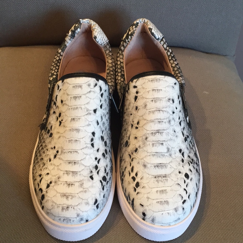 Vince Camuto Python Print Sneakers with Zip Detail